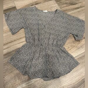 Sienna Sky Black and White Animal Print Blouse